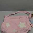 Cute Tote Bag for Women, Aesthetic Canvas Crossbody Bag Y2k Star Hobo Shoulder Purse Kawaii Zipper Messenger Bag (Pink-corduroy)