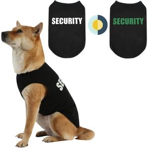 Upgraded Dog Security Shirt Vest for Puppy, Cat, and Dog, Technical Fabric with Fluorescent Printing, Large Medium Small (E3XL, Black)