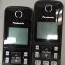 Panasonic Cordless Phone 2 Handsets System Expandable with Amber Backlit Display  KX-TGC352B (Black)