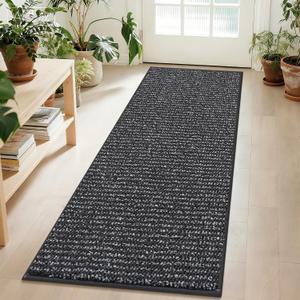 BEQHAUSE Hallway Runner Rugs 2x6, Hallway Rug Non-Slip Washable(Rolled-Up NO Creases), Runner Rug Absorbent Stain Resistant Hall Rug Carpet Runner, Entryway Rugs Floor Mat Laundry Room Rugs, Charcoal