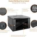 Tecmojo 6U Wall Mount Server Cabinet IT Network Rack Enclosure Lockable Door and Side Panels Black, Cooling Fan, Standard Glass Door, 450mm Depth, for 19 IT Equipment, A/V Devices