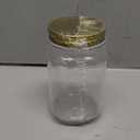 novelinks 16 oz Clear Plastic Jars with Lids, Refillable 16oz Mason Jars with Lids & Storage Containers for Kitchen & Household Use (20 Pack,Gold)