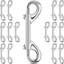 ERKOON 15 Pack Heavy Duty Snap Hooks Double Sided Clips for Hanging Horse Tack Sling Feed Buckets Dog Leash Collar Key Chain Zinc Alloy Metal Snaps Clip(3-1/2 Inch)