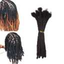 Human Hair Permanent Dreadlocks Extension Handmade Locs Small Size(diameter 0.4cm) 20 Strands/pack 8inch Jet Black #1