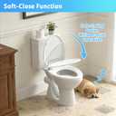 Huttdmel Elongated Toilet Seat 18.5", Soft Close Quiet Lid, Top & Bottom Mount, Never Loosen Hinges, Easy Install, Heavy Duty PP No Yellowing, Fits Standard Elongated Toilets, White