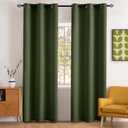 MIULEE 90" Long Blackout Room Darkening Curtains Thermal Insulated Drapes Solid Window Treatment Set Grommet Top Light Blocking Curtain for Living Room/Bedroom 2 Panels Olive Green