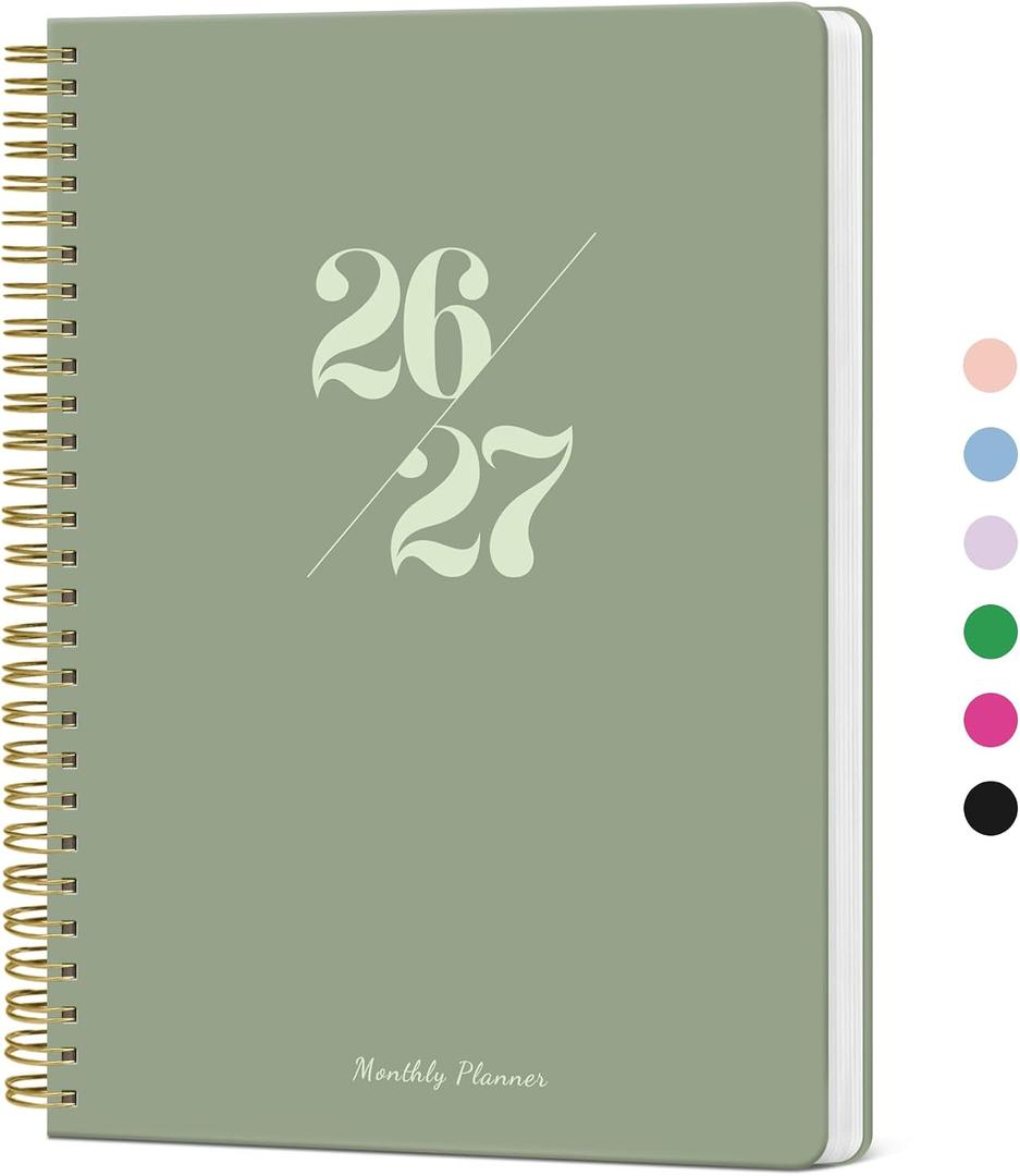 2 x Monthly Planner 2026-2027, 2 Year Months Calendar Planner 2026-2027, Runs from January 2026 - December 2027, 7" x 10", 24 Months, Perfect for School Office Home Planning - Green