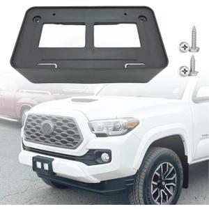 Front License Plate Frame for Toyota Tacoma 2016 2017 2018 2019 2020 2021 2022 2023 Front Bumper License Plate Holder Mounting Bracket Cover Replace # 7510104010 TO1068134