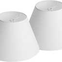 White Lamp Shades for Table Lamps, Replacement Lampshades for Table Lamps, 5 .1" Top 9.8" Bottom 6.3" High, Rustic Lamp Shade Replacement Modern Bell Shade, Hand Crafted Lamp Cover (2pcs)