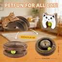 Twisty Paws Cat Toy - Magic Organ Kitty Curl Scratcher with Bell-Ball, Magnetic & Foldable Cardboard Shape Shifting, Interactive Accordion Kurlz Board for Indoor Cats