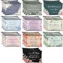 Jetec 30 Pcs Christian Gift for Women Bulk Religious Cosmetic Bags Christmas Inspirational Bible Verse Pencil Pouch Makeup Bags with Zipper for Travel Women Mother Church Favors(Morandi Style)