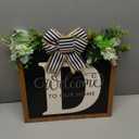 16'' Personalized Last Name Welcome Sign, Door Wreaths for Front Door Outside, Spring Wreath for Front Door Decor, Farmhouse New Home Gifts for Home (D)