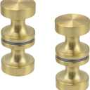 Wealrit 2 Pcs Back to Back Shower Door Knobs, Aluminum Shower Glass Door Knob 1.2" Diameter Bathroom Door Handles Small Pulls for Glass Door (Gold)
