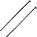 Westbrass D123-2-26 3/8" x 12" Brass Flat Head Toilet Riser Supply Line, Polished Chrome (2-Pack)