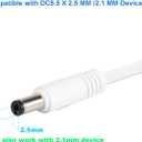 12V 3A Power Supply for Neon LED Light Strip, CCTV Security Camera - AC/DC Adapter, 10 Feet Charger Cord, 5.5mm X 2.1mm Barrel Plug, White