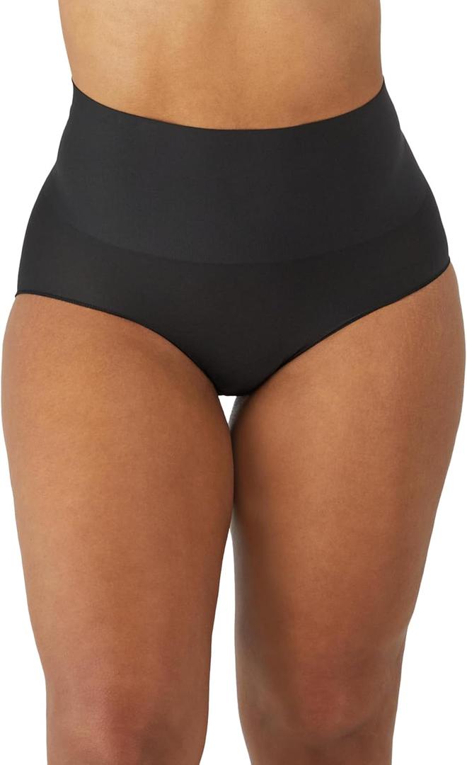 Maidenform Women's High-Waisted Shapewear Underwear - Tummy Control Shaping Brief, Firm Control Panties (Large, Black)