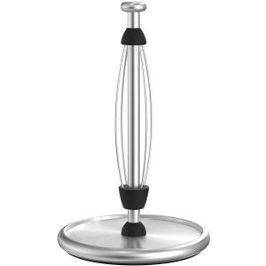 VEHHE Simply Tear Paper Towel Holder Countertop with EVA Non-Slip Pad, Damping Function Paper Towel Stand with Weighted Base for Bathroom and Kitchen (Silver)