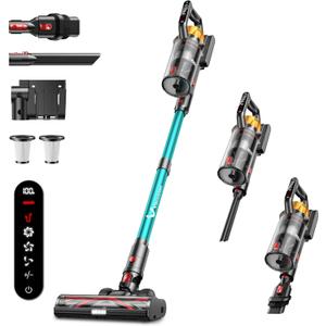 Cordless Vacuum Cleaner, 650W 55KPa 60Mins Vacuum Cleaners for Home, 8-in-1 Stick Vacuum with Charging Dock Station, Powerful Suction, Rechargeable, Versatile for Carpet, Hard Floor, Pet Hair