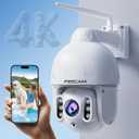 FOSCAM 4K/8MP Security Cameras Wireless Outdoor, 5GHz&2.4GHz WiFi Surveillance Camera with Auto Tracking, 4X Optical Zoom,AI Human/Vehicle Detection,165FT Color Night Vision,2-Way Audio,360 PT,IP66 (White)