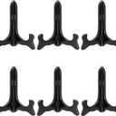 Juvale 6-Pack Small Wooden Plate Stands for Display 6 Inch, Picture Easels for Desk, Tabletop, Arts and Crafts, DIY Projects, Students, Painting, Artists, Classroom (Black)