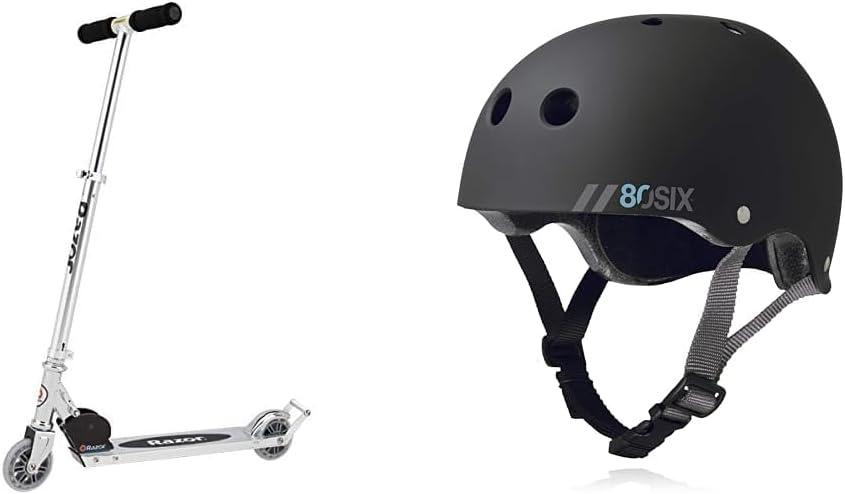 Razor AW Kick Scooter for Kids - Wheelie Bar, Lightweight, Foldable, Aluminum Frame, and Adjustable Handlebars (Clear/Black)