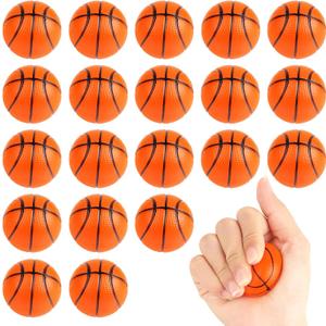 Hxezoc Mini Basketball Stress Balls 20 Packs Basketball Foam Sports Balls Small Squeeze Anxiety Bulk Toy Ball for Kids Basketball Birthday Party, School Carnival Party Supplies, 1.6 inches