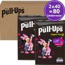 Pull-Ups Girls' Night-Time Potty Training Pants, Size 5T-6T Overnight Training Underwear (46-60 lbs), 80 Ct