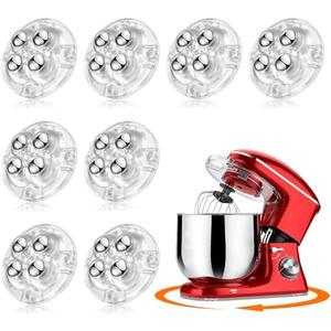 TRVL FIELDER Self Adhesive Caster Wheels, Appliance Slider Appliance Rollers for Kitchen Countertop, 360° Mini Universal Casters Counter Small Slider Roller for Coffee Maker, Air Fryer (Clear, 8 PCS)