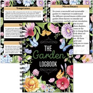 Harloon Garden Planner and Log Book Floral Garden Journal Guided Tracker Notebook Gardening Diary Planner for Farmers Record Plant Growing Profile,100 Sheets,6.3 x 8.7 Inch(Retro)