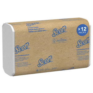 Scott Professional Essential C-Fold Folded Paper Towels, Bulk (01510), Fast-Drying Absorbency Pockets, 13.15"x10.125" Towel, White (200 Sheets/Pack, 12 Packs/Case, 2,400 Sheet Total)