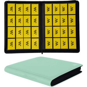 Premium 1000+ Pockets Card Binder,16 Pockets Trading Card Binder Ringless Side Loading Trading Card Album Folder for TCG - Light Green