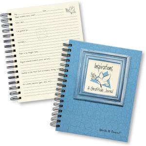 Write it Down series by Journals Unlimited, Guided Journal, Inspirations, A Gratitude Journal, Full-size 7.5"x 9", Blue Hard Cover, Made in USA