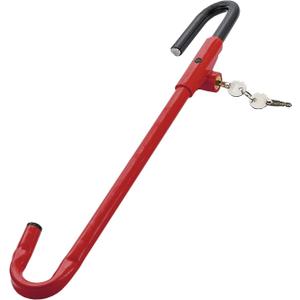 Steering Wheel Lock Anti-Theft Car Device, Steering Wheel Pedal Brake Lock Retractable Hook Car Security Products Universal Fit(Red)