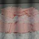 Girls Bow Mini Skirts Kids Elastic High Waisted Ruffle Tiered Skirt Party Dance Layered Skort for Teen 11-12Years
