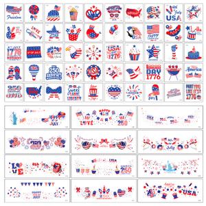 6 x 2026 Temporary Tattoos,62pcs independence Day Temporary Tattoos, Fourth of July merica Flag Red White &Blue Face Patriotic Tattoo Stickers,250th Anniversary Party in the USA Memorial