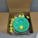 Automatic Dog Ball Launcher, Dog Ball Thrower with 15 Mini Tennis Balls Sizing 2 Inch and Mesh Bag, Interactive Dog Toys Tennis Ball Launcher for Small Dogs with 3 Distance Settings (Green)