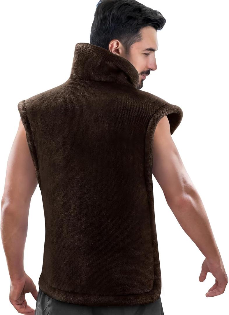 RENPHO King Size Heating Pad for Back, Birthday Gifts for Mom Wife Men, FSA Eligible, 24"x37" XL Large Weighted Electric Heat Pad for Neck and Shoulders, ETL Certified, Dark Brown