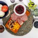 Wooden Egg Holder Countertop, and Deviled Tray - Tabletop Display Refrigerator Storage, Countertop for Fresh Eggs -18 Rack, Blue