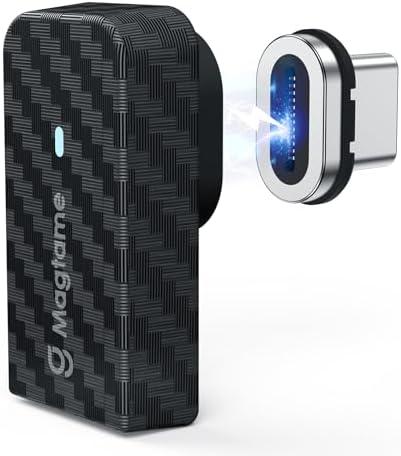 Magtame USB C Magnetic 90 Degree Adapter 240W Plastic Carbon Fiber, 24Pin USB-to-USB Adapters Right Angle USB C Adapter, 40Gbps Fast Charge & 4K Video, Protect Port for iPhone 17/16,Galaxy