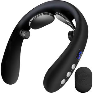 Electric Neck Massager with Heat - 10 Modes & 16 Levels, Portable for Travel, Perfect for RelaxationBlack