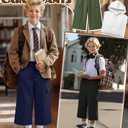 Langyiwee 3 Pack Boys Capri Pants Drawstring Elastic Waisted Teens Cargo Joggers Pull on Casual Sweatpants with Pockets(Army Green, Navy Blue, Black,11-12 Years)