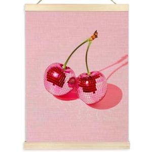 Ecezatik Trendy Y2K Hot Pink Preppy Cherry Disco Ball Poster Hanger Frame, Pink Room Wall Decor, Preppy Room Decor Teen Girls Aesthetic, Y2K Room Decor, Preppy Dorm Decor, 12x16 Inches, 3 Pack