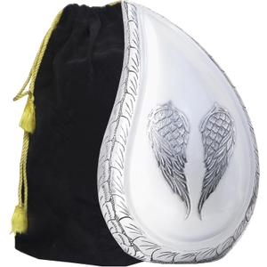 M MEILINXU Cremation Urns for Human Ashes Adult Man & Women, Funeral Urn for Ashes Adult Male & Female, Engraved Angel Wings, Decorative Teardrop, Burial, White Urns, Large Tear Drop - Full Size