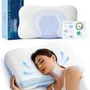 Bedsure Cervical Neck Pillow  Ergonomic Pillows for Deep Sleep, Memory Foam Pillows for Side & Back Sleepers, Orthopedic Cervical Pillow Shape Gently Cradles Head & Neck Support, Shoulder Pain Relief