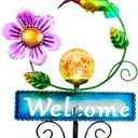 Hummingbird Garden Decorations for Outside, Solar Waterproof Stake Lights with Welcome Sign for Yard Lawn Patio Pathway, Warm Gifts for Mom Grandma Housewarming (Hummingbird)