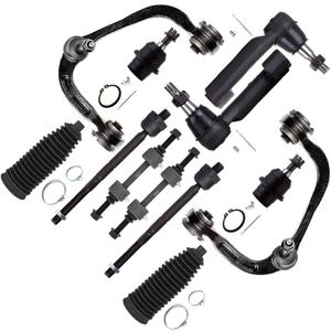 SCITOO 12-PC SET Suspension Kit For 2007-2016 For Ford Expedition 2009-2014 For Ford For F-150 2007-2016 For Lincoln Navigator Front Upper Control Arm And Ball Joint Tie Rod End w/Boot Sway Bar Link