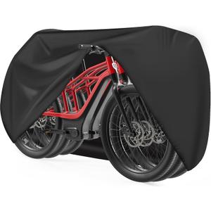 Zettum Bike Covers for 3 Bikes - 600D Waterproof & Heavy Duty, Large Bicycle Cover for eBike, Mountain, Road, Hybrid, Beach Cruiser, Scooter (1) Basic - Stationary)