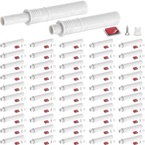 Lounsweer 50 Pack Magnetic Push Latches for Cabinet Door 2.87 Inches Short Push to Open Cabinet Hardware Pop up Lock Magnetic Latch for Closet Cupboard Wine Rack Dresser Drawer Sliding Door(White)