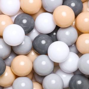 GOGOSO Ball Pits Balls for Toddlers Pack of 50 100 200 Plastics Shape Ball Non-Phthalate Non-BPA Non-Toxic 2.2-Inch Crush Proof Play Balls (A Gray Colors)