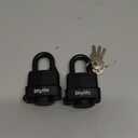 Padlock with Key, [2 Pack] [4 Keys] Diyife Padlock Waterproof Lock Key Padlocks 40mm Heavy Duty Padlocks Anticut, Oustside Laminated Steel for Gym Locker, Garage, Fence, Shed, Yard, Outdoor & Indoor